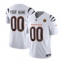 Cincinnati Bengals Custom White 2023 F.U.S.E. With John Madden Patch Vapor Limited Stitched Jersey