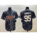 Cleveland Browns #95 Myles Garrett Gray Camo With Patch Cool Base Stitched Jersey