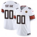 Cleveland Browns Custom White 2023 F.U.S.E. With John Madden Patch Vapor Limited Stitched Jersey