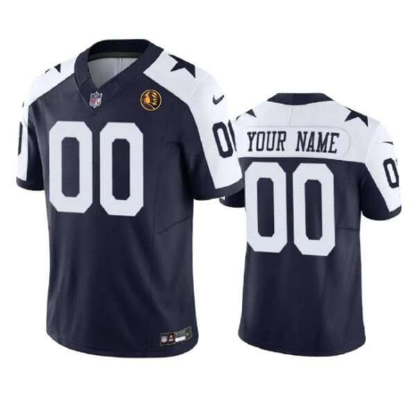 Dallas Cowboys Custom Navy 2023 F.U.S.E. With John Madden Patch Vapor Limited Stitched Jersey