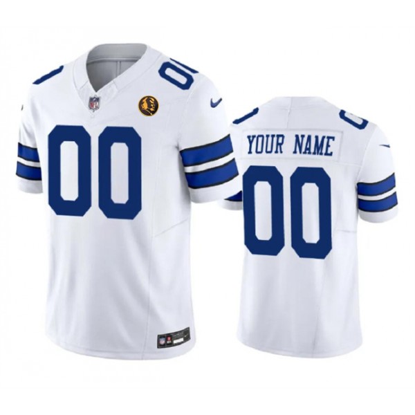 Dallas Cowboys Custom White 2023 F.U.S.E. With John Madden Patch Vapor Limited Stitched Jersey