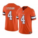 Denver Broncos #4 Jarrett Stidham Orange 2023 F.U.S.E. With John Madden Patch Vapor Limited Stitched Jersey