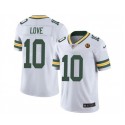 Green Bay Packers #10 Jordan Love White With John Madden Patch Vapor Limited Throwback Stitched Jersey