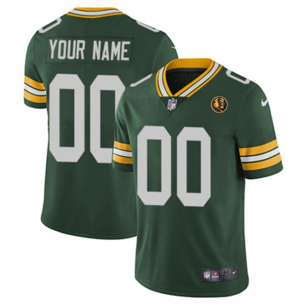 Green Bay Packers Custom Green With John Madden Patch Vapor Limited Stitched Jersey