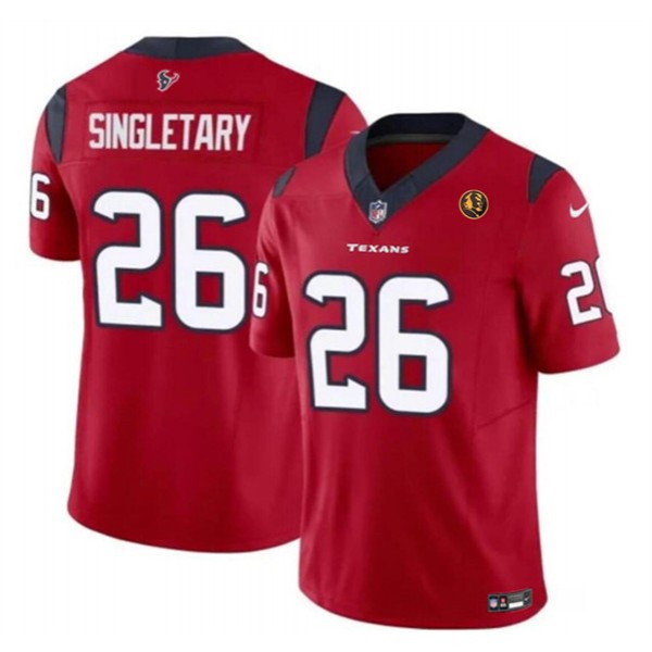 Houston Texans #26 Devin Singletary Red 2023 F.U.S.E. With John Madden Patch Vapor Limited Stitched Jersey