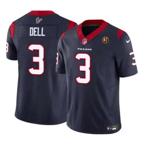 Houston Texans #3 Tank Dell Navy 2023 F.U.S.E. With John Madden Patch Vapor Limited Stitched Jersey
