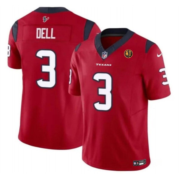 Houston Texans #3 Tank Dell Red 2023 F.U.S.E. With John Madden Patch Vapor Limited Stitched Jersey