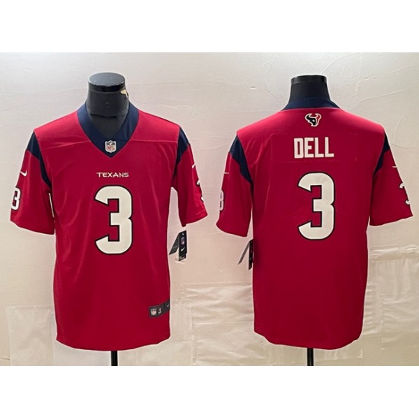 Houston Texans #3 Tank Dell Red Vapor Untouchable Stitched Jersey