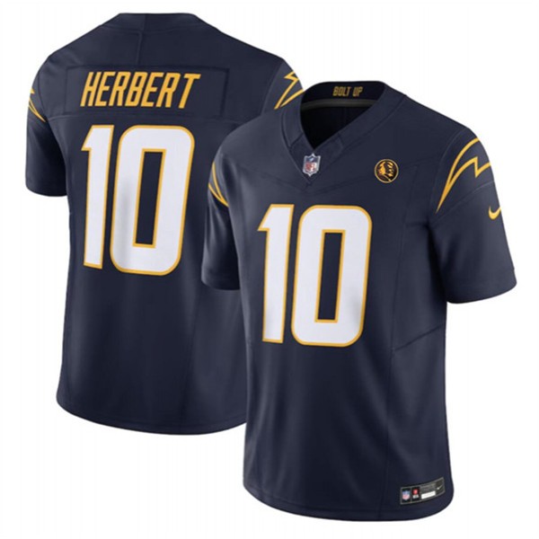 Los Angeles Chargers #10 Justin Herbert Navy 2023 F.U.S.E. With John Madden Patch Vapor Limited Stitched Jersey