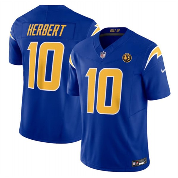 Los Angeles Chargers #10 Justin Herbert Royal 2023 F.U.S.E. With John Madden Patch Vapor Limited Stitched Jersey