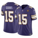 Minnesota Vikings #15 Josh Dobbs Purple 2023 F.U.S.E. Throwback With John Madden Patch Vapor Limited Stitched Jersey