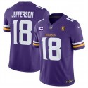 Minnesota Vikings #18 Justin Jefferson Purple 2023 F.U.S.E. With 1-Star C Patch And John Madden Patch Vapor Limited Stitched Jersey