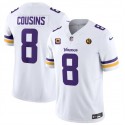 Minnesota Vikings #8 Kirk Cousins White 2023 F.U.S.E. With With 4-Star C Patch And John Madden Patch Vapor Limited Stitched Jersey