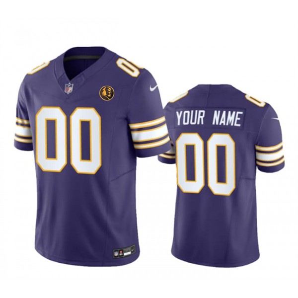 Minnesota Vikings Custom Purple 2023 F.U.S.E. Throwback With John Madden Patch Vapor Limited Stitched Jersey