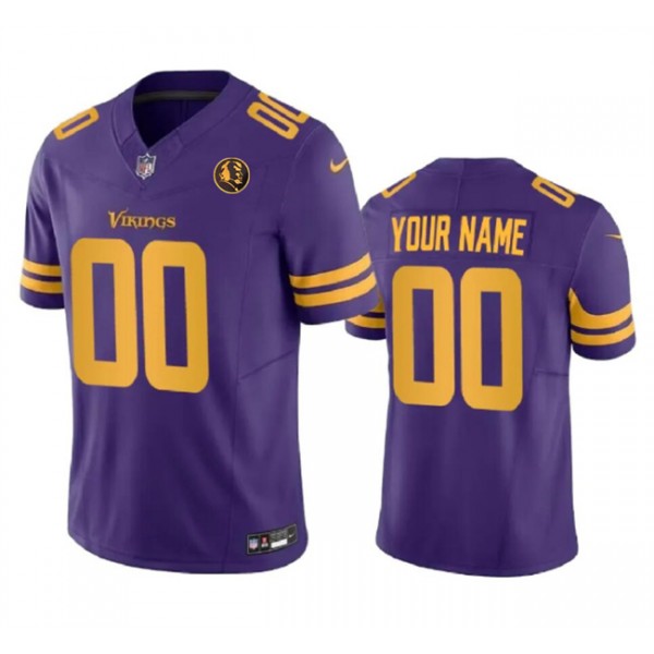Minnesota Vikings Custom Purple 2023 F.U.S.E. With John Madden Patch Color Rush Limited Stitched Jersey