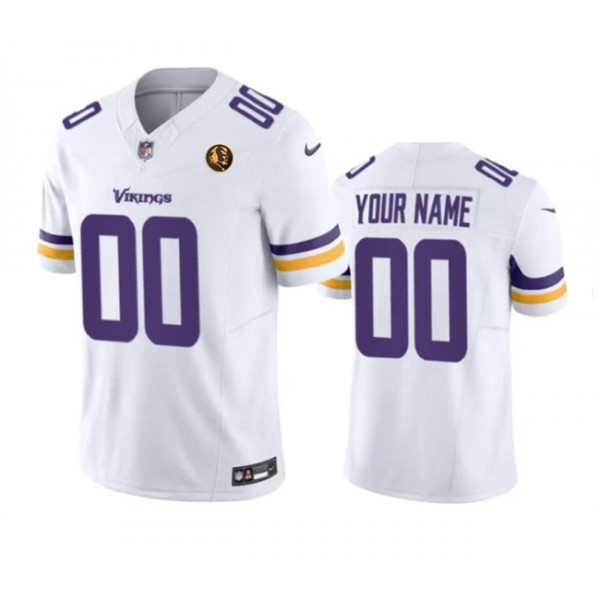 Minnesota Vikings Custom White 2023 F.U.S.E. With John Madden Patch Vapor Limited Stitched Jersey