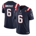New England Patriots #6 Christian Gonzalez Navy 2023 F.U.S.E. With John Madden Patch Vapor Limited Stitched Jersey