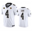 New Orleans Saints #4 Derek Carr White 2023 F.U.S.E. With 4-Star C Patch And John Madden Patch Vapor Limited Stitched Jersey