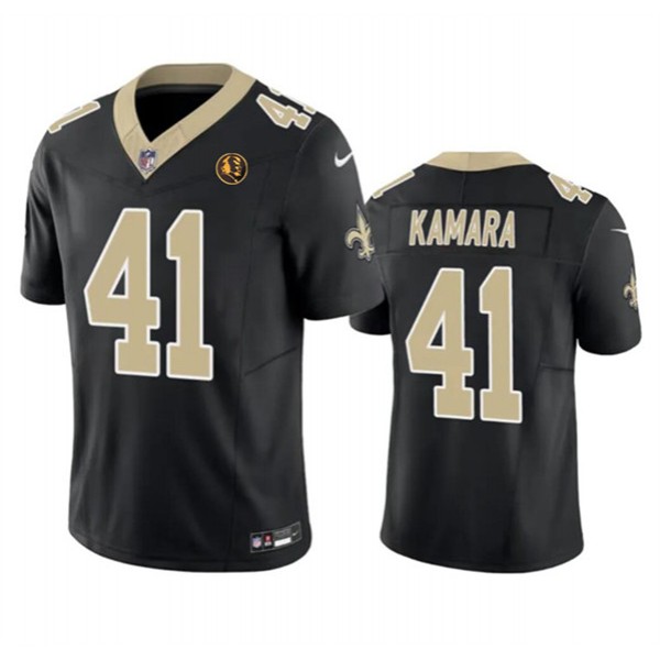 New Orleans Saints #41 Alvin Kamara Black 2023 F.U.S.E. With John Madden Patch Vapor Limited Stitched Jersey