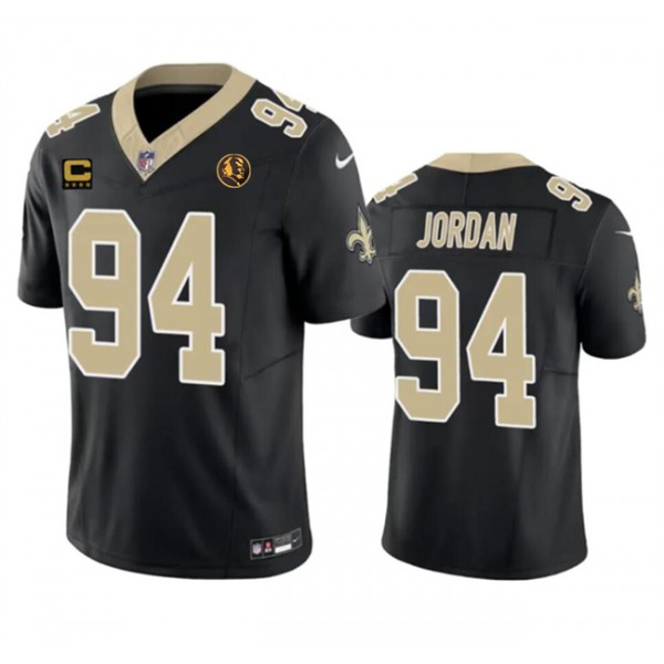 New Orleans Saints #94 Cameron Jordan Black 2023 F.U.S.E. With 4-Star C Patch And John Madden Patch Vapor Limited Stitched Jersey