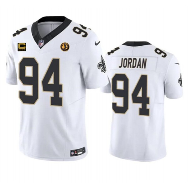 New Orleans Saints #94 Cameron Jordan White 2023 F.U.S.E. With 4-Star C Patch And John Madden Patch Vapor Limited Stitched Jersey