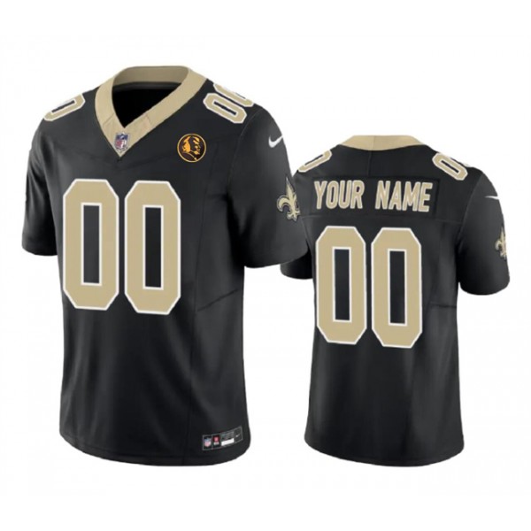 New Orleans Saints Custom Black 2023 F.U.S.E. With John Madden Patch Vapor Limited Stitched Jersey