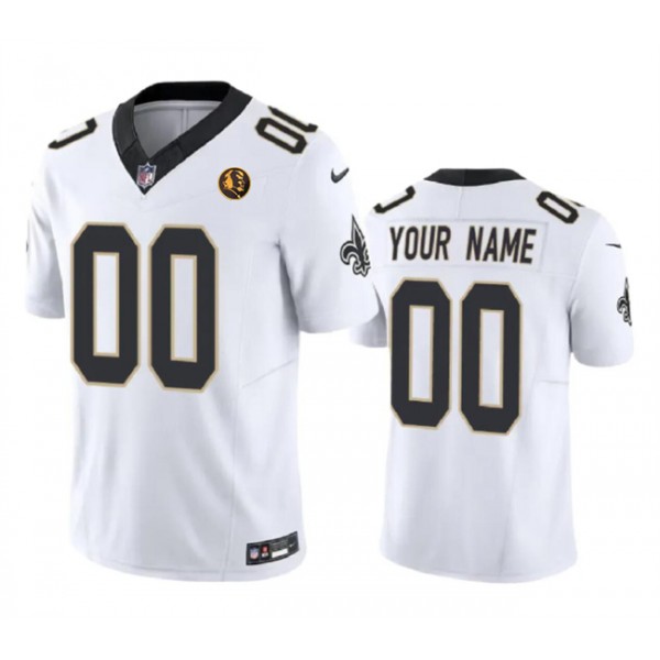 New Orleans Saints Custom White 2023 F.U.S.E. With John Madden Patch Vapor Limited Stitched Jersey
