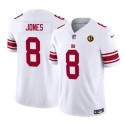 New York Giants #8 Daniel Jones White 2023 F.U.S.E. With John Madden Patch Vapor Limited Stitched Jersey