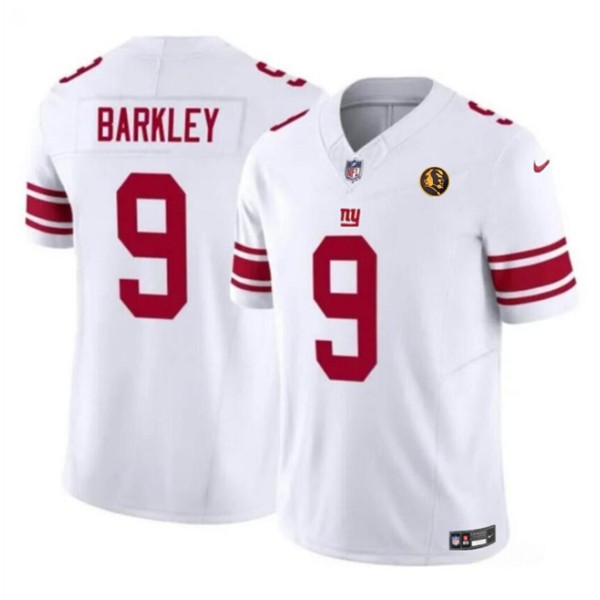 New York Giants #9 Matt Barkley White 2023 F.U.S.E. With John Madden Patch Vapor Limited Stitched Jersey