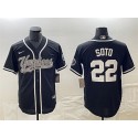 New York Yankees #22 Juan Soto Black Cool Base Stitched Jersey
