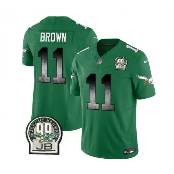 Philadelphia Eagles #11 A. J. Brown Green 2023 F.U.S.E. Throwback Vapor Untouchable Limited Stitched Jersey