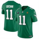 Philadelphia Eagles #11 A. J. Brown Green 2023 F.U.S.E. Throwback With 1-Star C Patch And John Madden Patch Vapor Limited Stitched Jersey