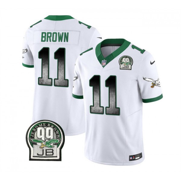 Philadelphia Eagles #11 A. J. Brown White 2023 F.U.S.E. Throwback Vapor Untouchable Limited Stitched Jersey