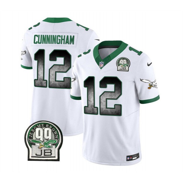 Philadelphia Eagles #12 Randall Cunningham White 2023 F.U.S.E. Throwback Vapor Untouchable Limited Stitched Jersey