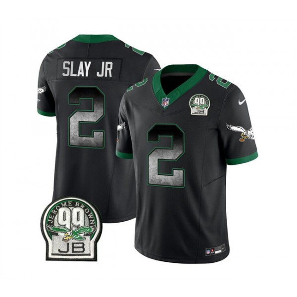 Philadelphia Eagles #2 Darius Slay JR Black 2023 F.U.S.E. Throwback Vapor Untouchable Limited Stitched Jersey