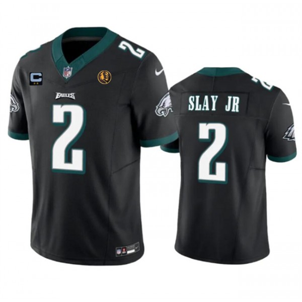 Philadelphia Eagles #2 Darius Slay JR Black 2023 F.U.S.E. With 2-Star C Patch And John Madden Patch Vapor Limited Stitched Jersey