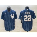 New York Yankees #22 Juan Soto Navy Cool Base Stitched Jersey
