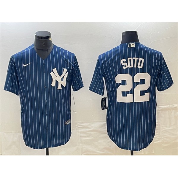 New York Yankees #22 Juan Soto Navy Cool Base Stitched Jersey