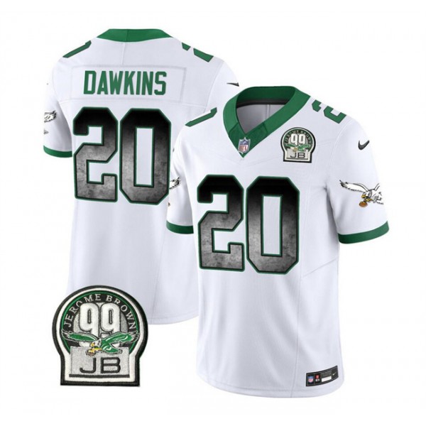 Philadelphia Eagles #20 Brian Dawkins White 2023 F.U.S.E. Throwback Vapor Untouchable Limited Stitched Jersey