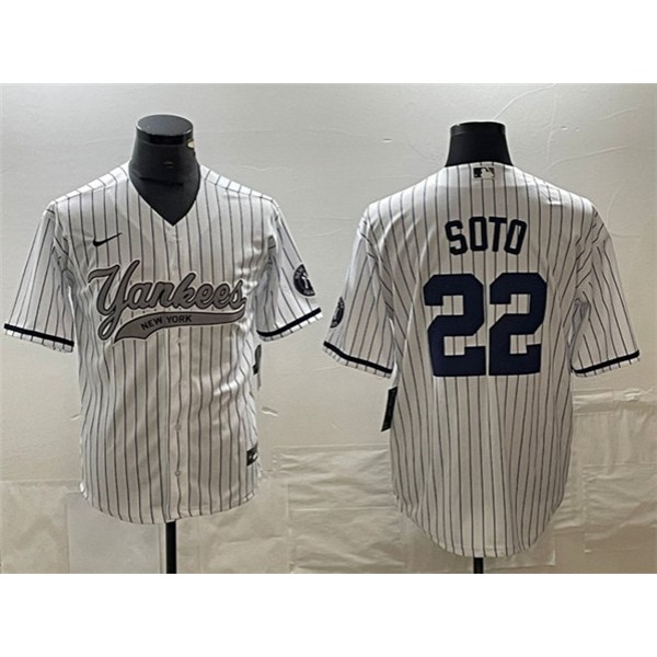 New York Yankees #22 Juan Soto White Cool Base Stitched Jersey