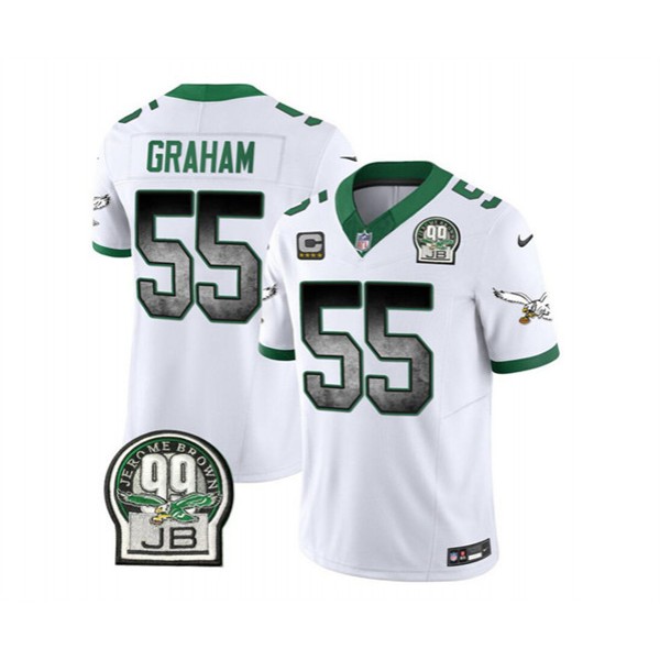 Philadelphia Eagles #55 Brandon Graham White 2023 F.U.S.E. With 4-Star C Patch Throwback Vapor Untouchable Limited Stitched Jersey