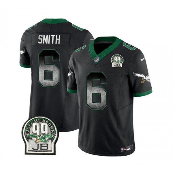 Philadelphia Eagles #6 DeVonta Smith Black 2023 F.U.S.E. Throwback Vapor Untouchable Limited Stitched Jersey
