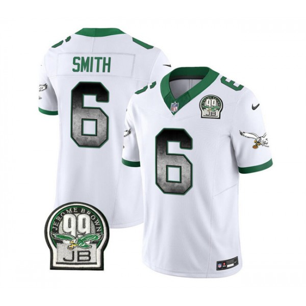 Philadelphia Eagles #6 DeVonta Smith White 2023 F.U.S.E. Throwback Vapor Untouchable Limited Stitched Jersey