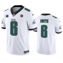 Philadelphia Eagles #6 DeVonta Smith White 2023 F.U.S.E. With 1-Star C Patch And John Madden Patch Vapor Limited Stitched Jersey
