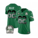 Philadelphia Eagles #62 Jason Kelce Green 2023 F.U.S.E. With 4-Star C Patch Throwback Vapor Untouchable Limited Stitched Jersey