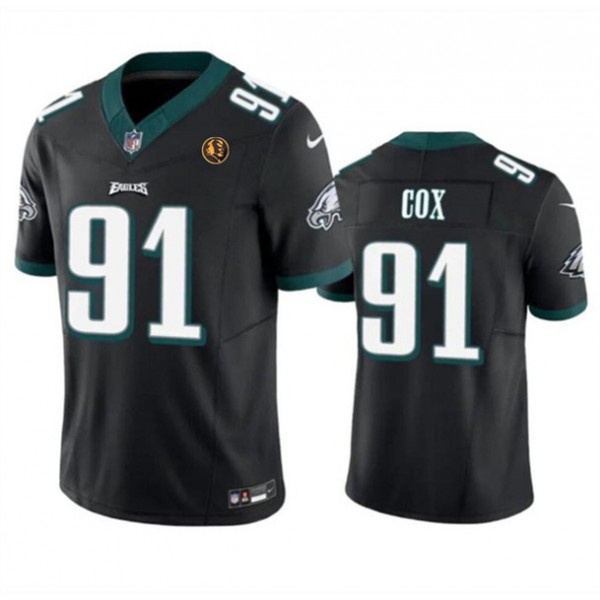 Philadelphia Eagles #91 Fletcher Cox Black 2023 F.U.S.E. With John Madden Patch Vapor Limited Stitched Jersey