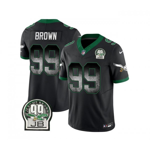 Philadelphia Eagles #99 Jerome Brown Black 2023 F.U.S.E. Throwback Vapor Untouchable Limited Stitched Jersey