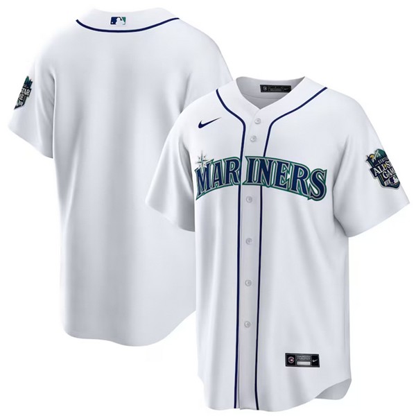 Seattle Mariners Custom White 2023 All-Star Game Patch Cool Base Stitched Jersey