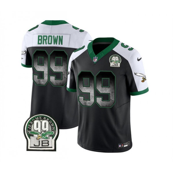 Philadelphia Eagles #99 Jerome Brown Black White 2023 F.U.S.E. Throwback Vapor Untouchable Limited Stitched Jersey