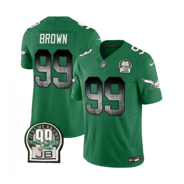 Philadelphia Eagles #99 Jerome Brown Green 2023 F.U.S.E. Throwback Vapor Untouchable Limited Stitched Jersey